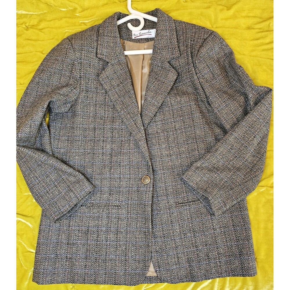 Ben Samuels 100% Wool Blazer Jacket Lined Shoulder Pads Sz 14‎ USA